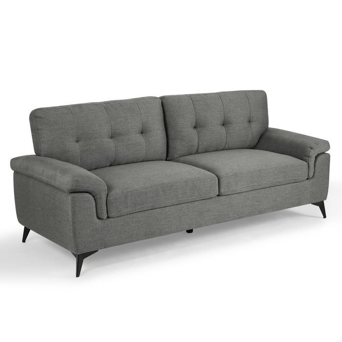 Dylan 3 Seater Sofa, Dark Grey Linen Fabric