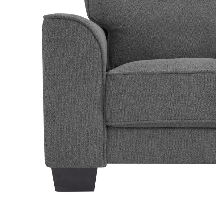 Jada 3 Seater Sofa, Dark Grey Boucle Fabric