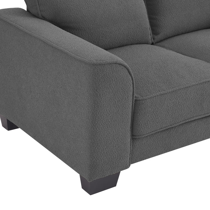 Jada 2+3 Seater Sofa Set, Dark Grey Boucle Fabric
