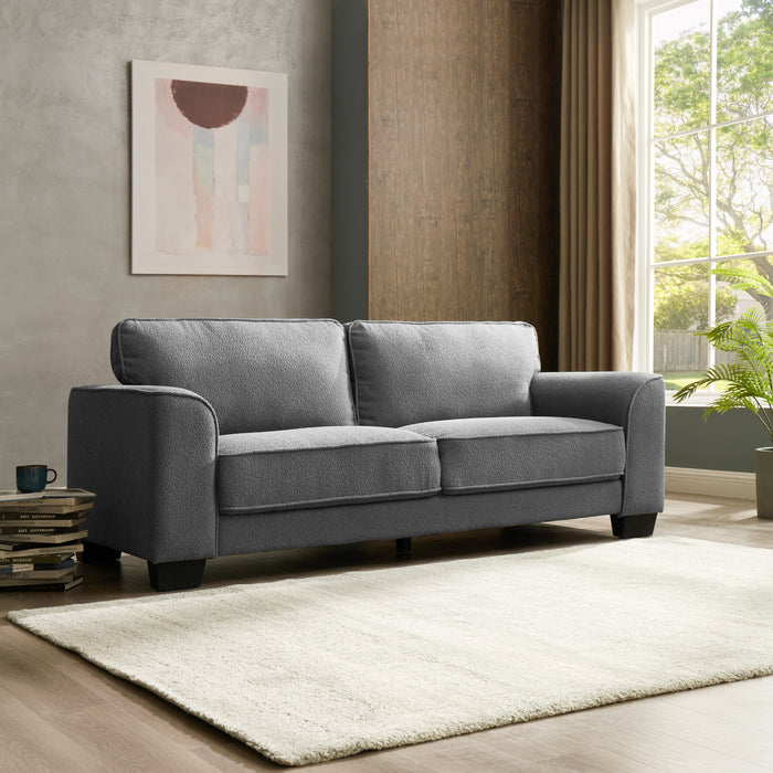 Jada 2+3 Seater Sofa Set, Dark Grey Boucle Fabric