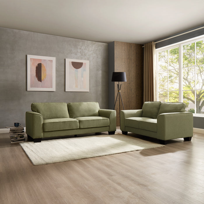 Jada 2+3 Seater Sofa Set, Sage Green Boucle Fabric