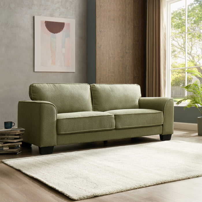 Jada 3 Seater Sofa, Sage Green Boucle Fabric