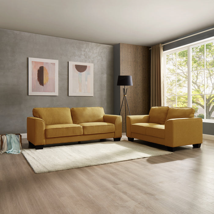 Jada 2+3 Seater Sofa Set, Mustard Boucle Fabric