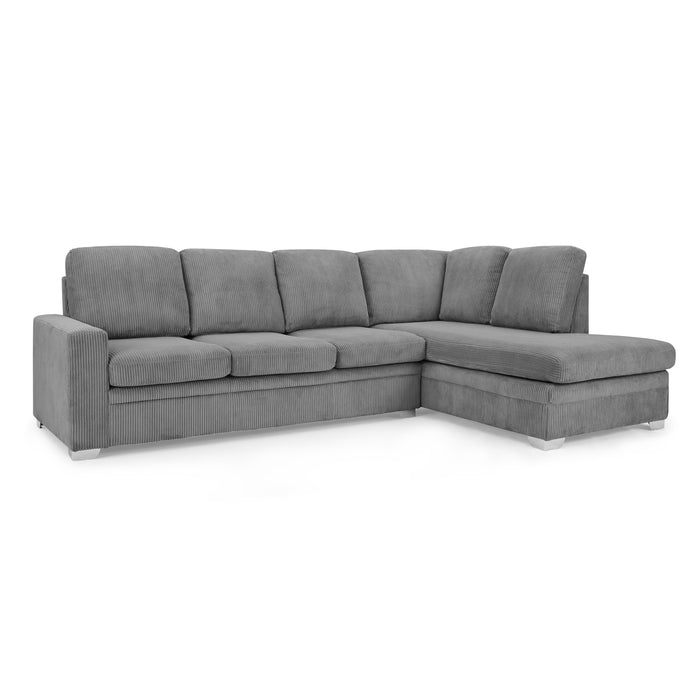 Alcott Right-Hand Corner Sofa With Footstool, Dark Grey Jumbo Cord