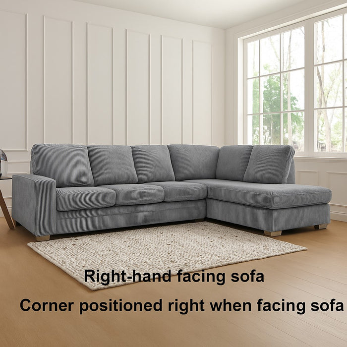 Alcott Right Hand Corner Sofa, Dark Grey Jumbo Cord