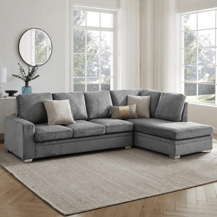 velvet grey corner sofa