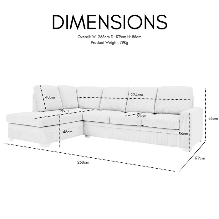 Alcott Left-Hand Corner Sofa With Footstool, Green Jumbo Cord