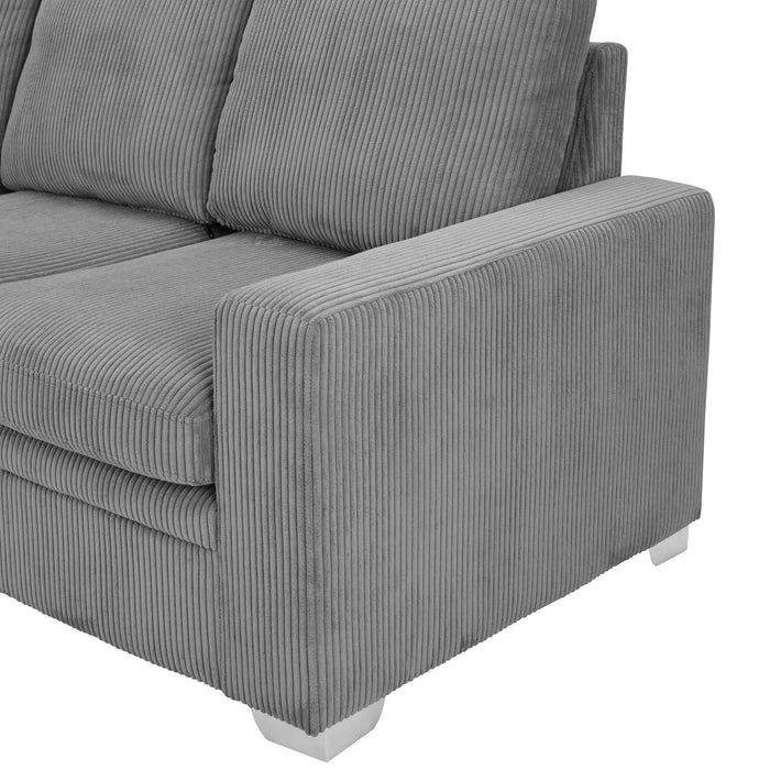 Alcott Left Hand Corner Sofa, Dark Grey Jumbo Cord