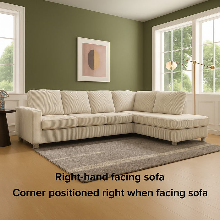 Alcott Right Hand Corner Sofa, Mocha Jumbo Cord