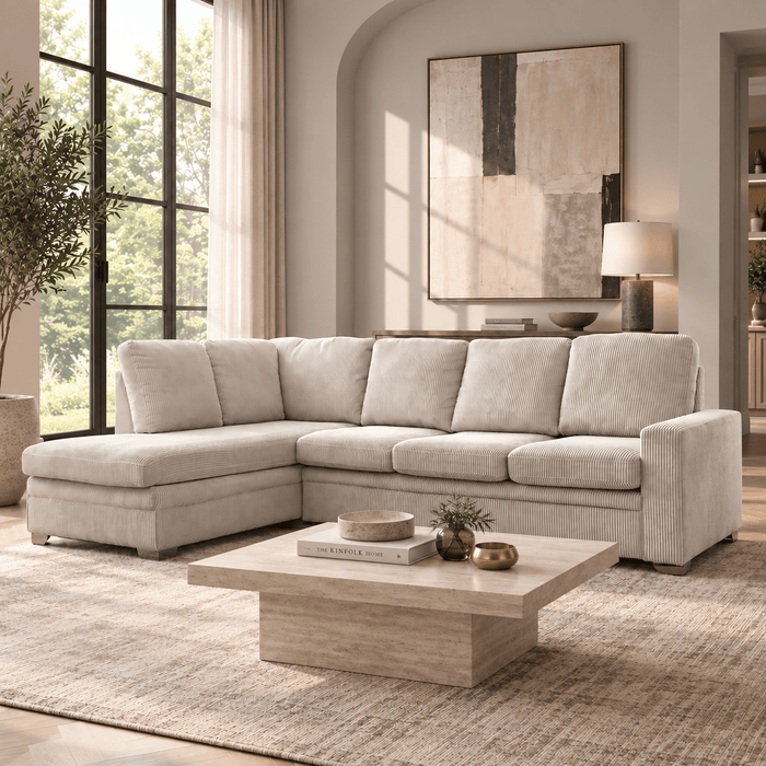 Alcott Left Hand Corner Sofa, Mocha Jumbo Cord