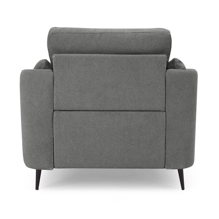 Jack 1 Seater Armchair With Metal Legs, Dark Grey Boucle Fabric