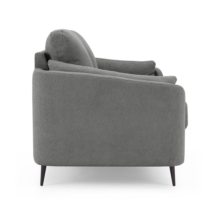 Jack 2+3 Seater Sofa Set With Metal Legs, Dark Grey Boucle Fabric