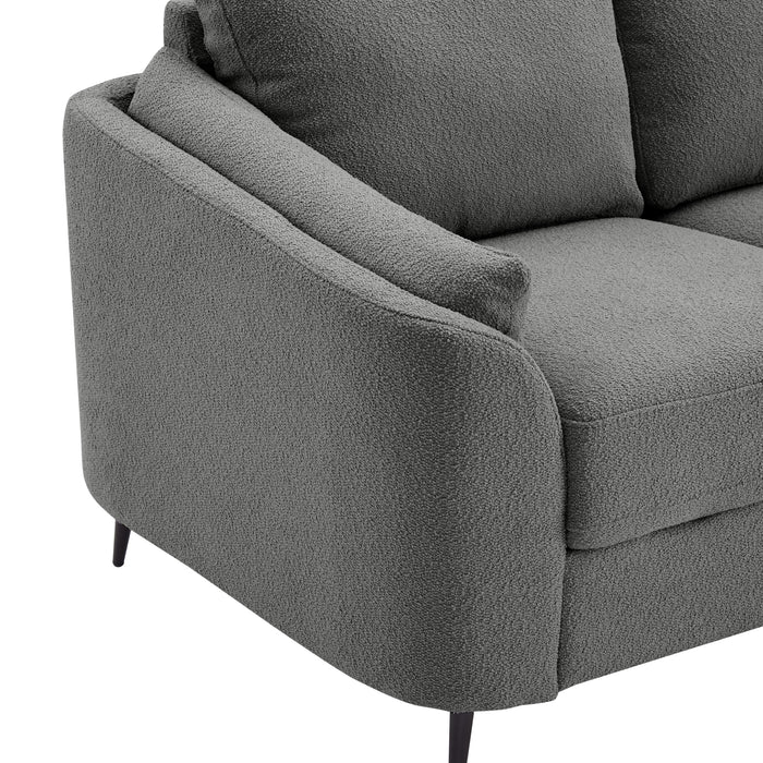 Jack 2 Seater Sofa With Metal Legs, Dark Grey Boucle Fabric