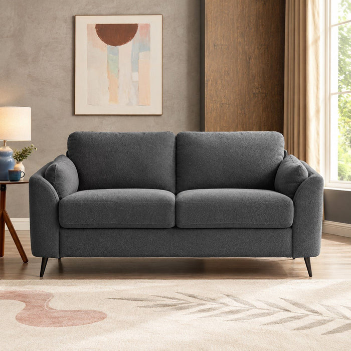 Jack 2 Seater Sofa With Metal Legs, Dark Grey Boucle Fabric