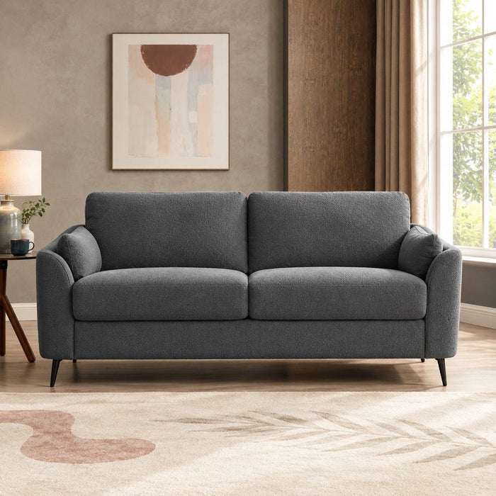 Jack 3 Seater Sofa With Metal Legs, Dark Grey Boucle Fabric
