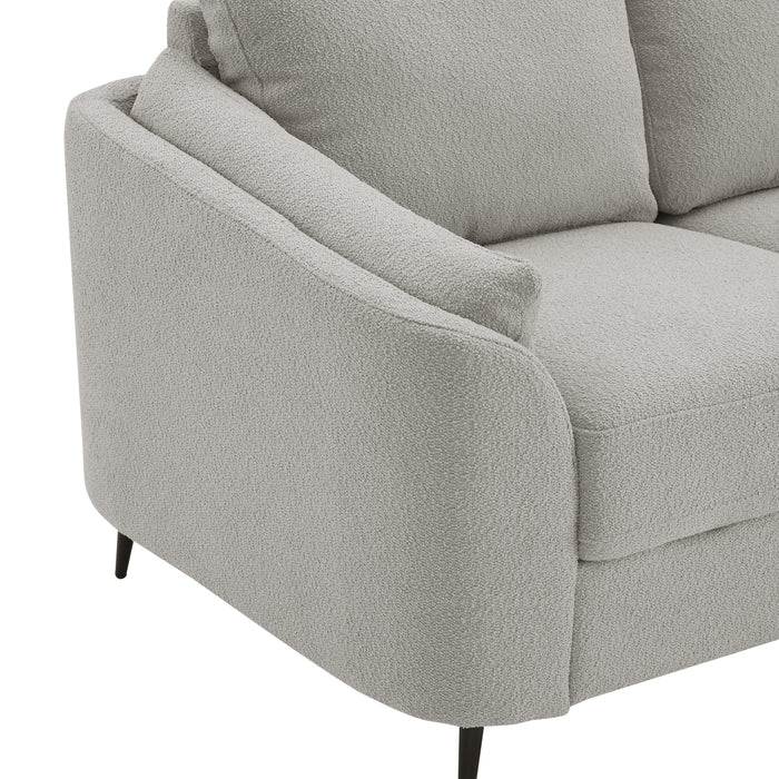 Jack 2 Seater Sofa With Metal Legs, Light Grey Boucle Fabric