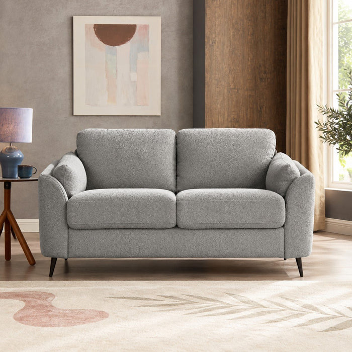 Jack 2 Seater Sofa With Metal Legs, Light Grey Boucle Fabric