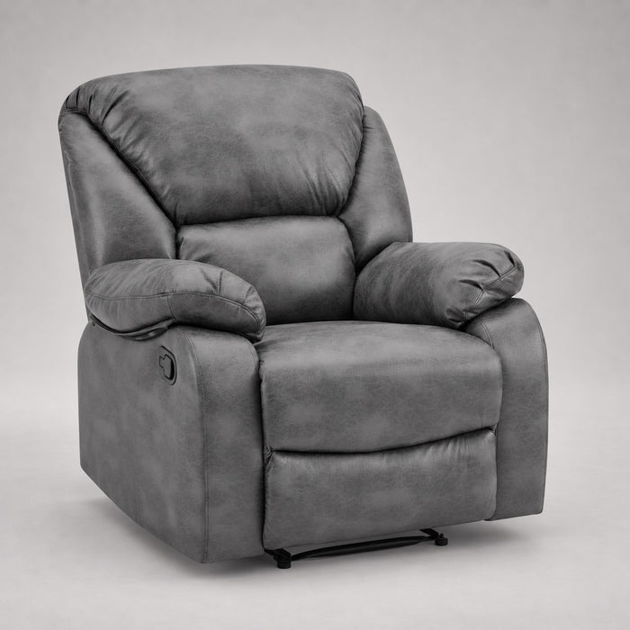 Enoch Recliner Armchair Sofa Suite, Grey Faux Leather
