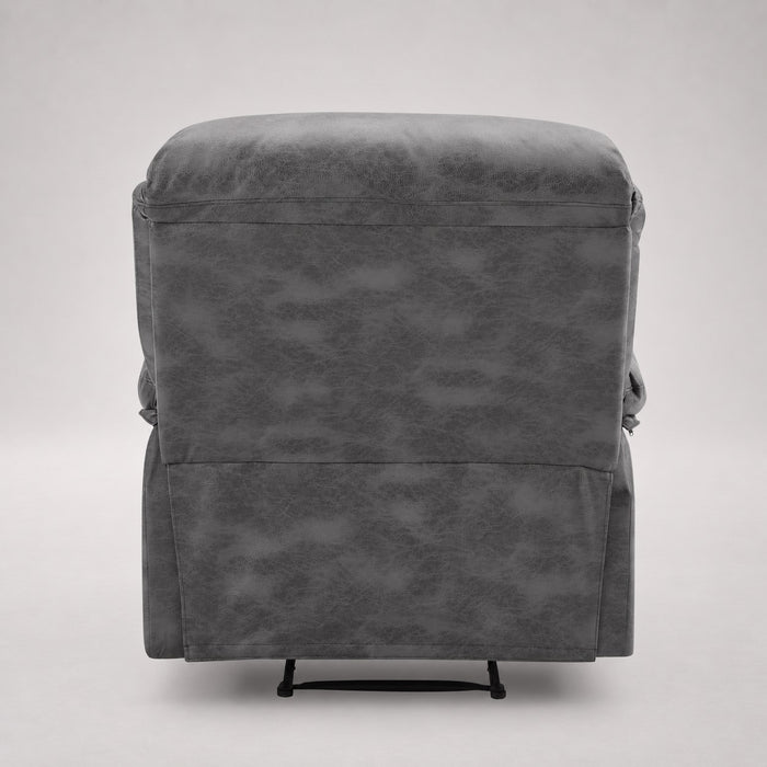 Enoch Recliner Armchair Sofa Suite, Grey Faux Leather