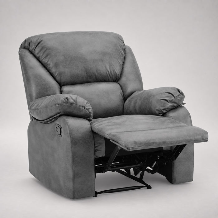 Enoch Recliner Armchair Sofa Suite, Grey Faux Leather