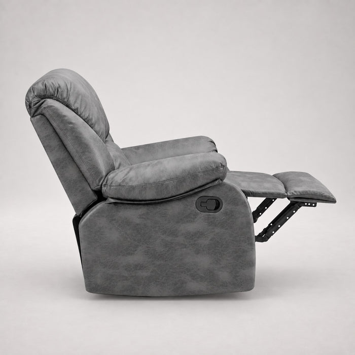 Enoch Recliner Armchair Sofa Suite, Grey Faux Leather