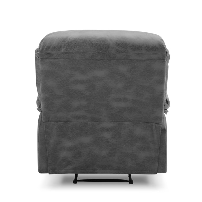 Enoch Recliner Armchair Sofa Suite, Dark Grey Faux Leather