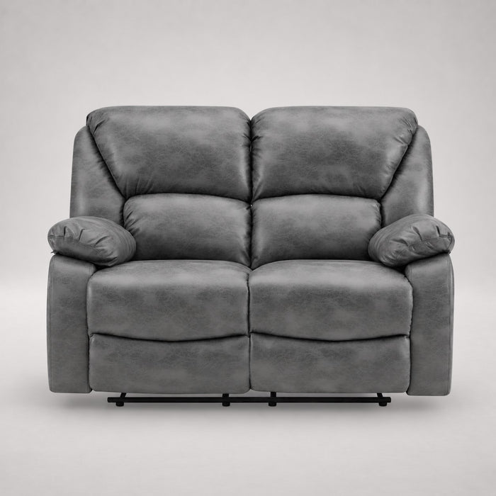 Enoch 2 Seater Recliner Sofa, Dark Grey Faux Leather