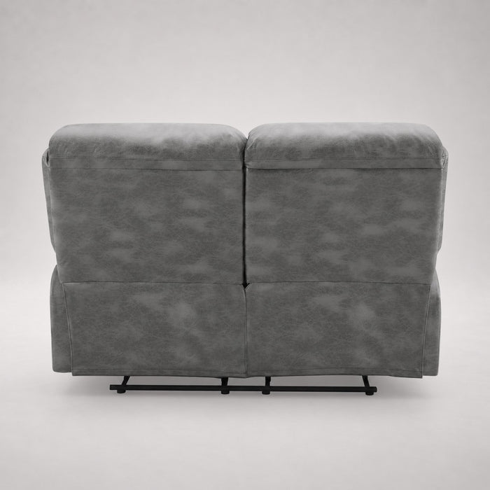 Enoch 2 Seater Recliner Sofa, Dark Grey Faux Leather