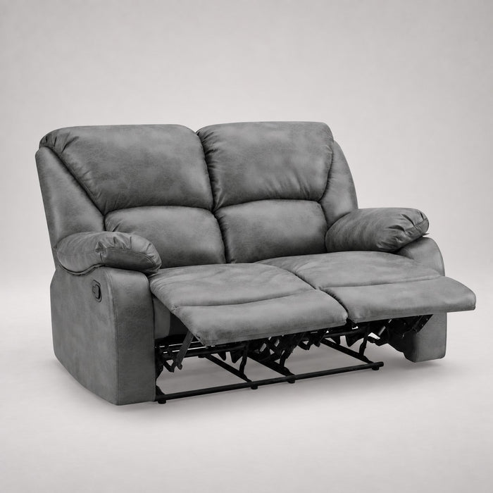Enoch 2+3 Seater Recliner Sofa Set, Dark Grey Faux Leather