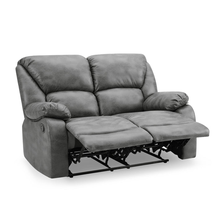 Enoch 2 Seater Recliner Sofa, Dark Grey Faux Leather