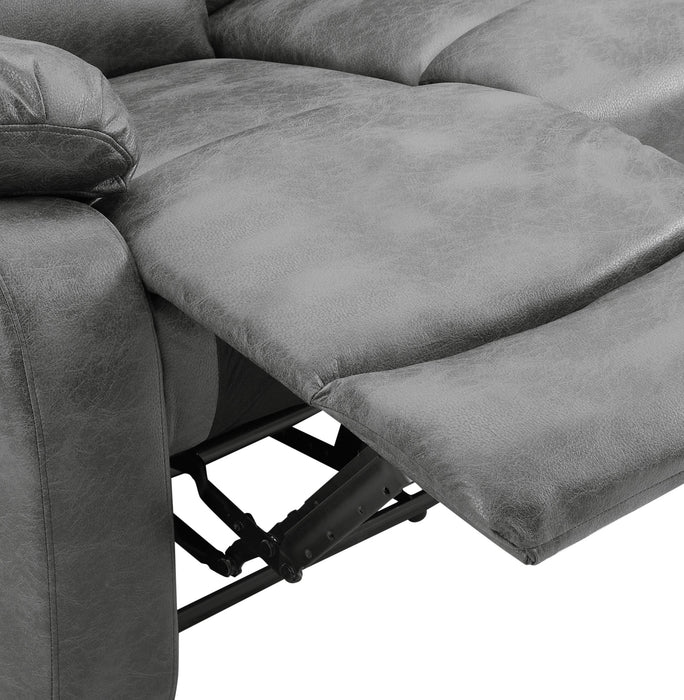 Enoch 3 Seater Recliner Sofa, Dark Grey Faux Leather