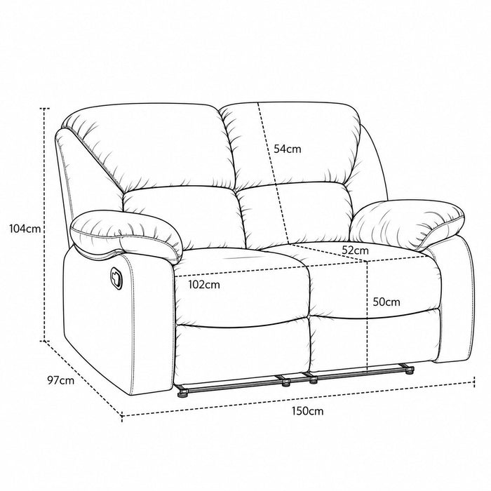 Enoch 2+3 Seater Recliner Sofa Set, Dark Grey Faux Leather