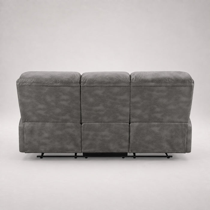 Enoch 3 Seater Recliner Sofa, Dark Grey Faux Leather