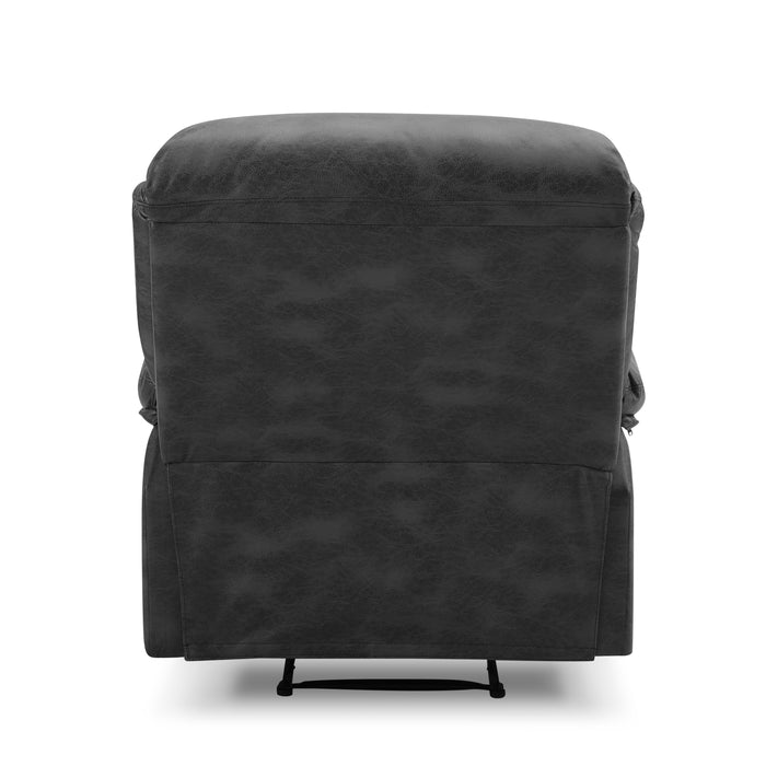 Enoch Recliner Armchair Sofa Suite, Black Faux Leather