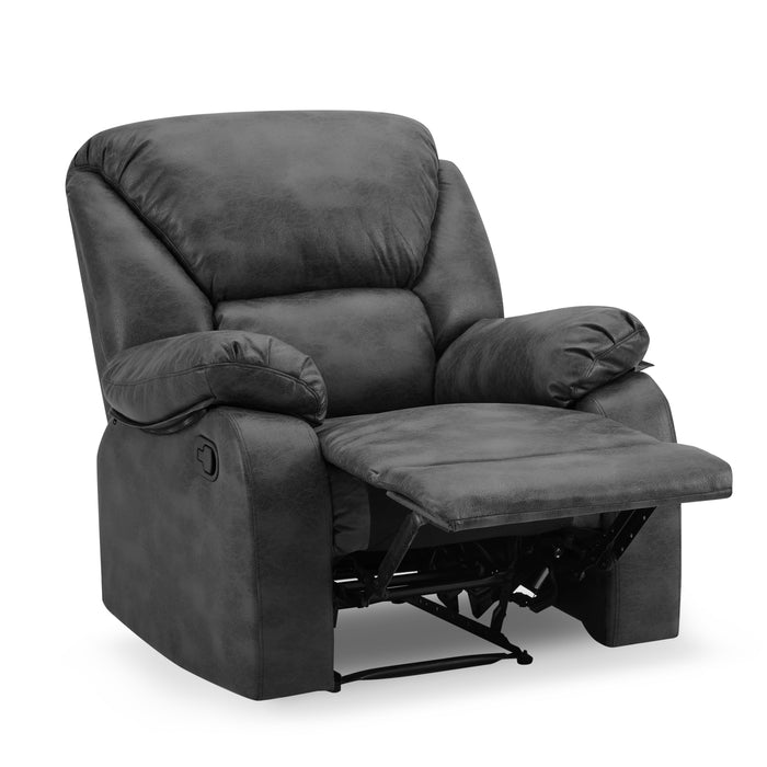 Enoch Recliner Armchair Sofa Suite, Black Faux Leather