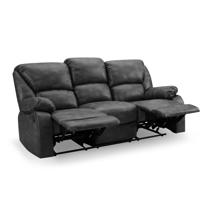 Enoch 3 Seater Recliner Sofa, Black Faux Leather