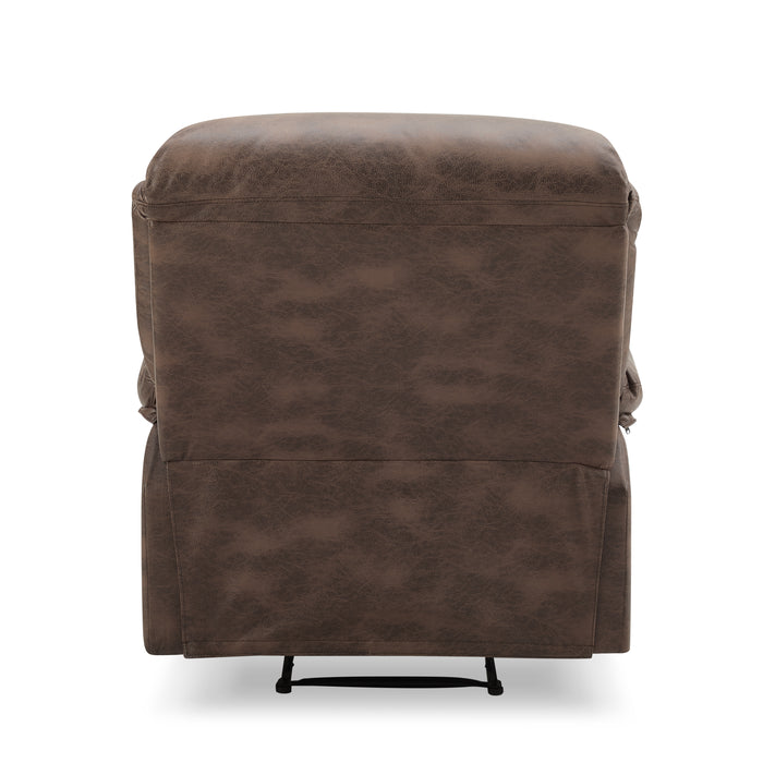 Enoch Recliner Armchair Sofa Suite, Brown Faux Leather