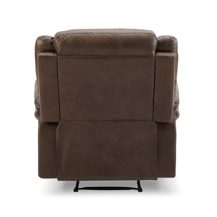 Rowan 1 Seater Manual Recliner Armchair, Brown Faux Leather