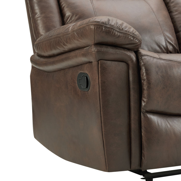 Rowan 3 Seater Manual Recliner Sofa, Brown Faux Leather