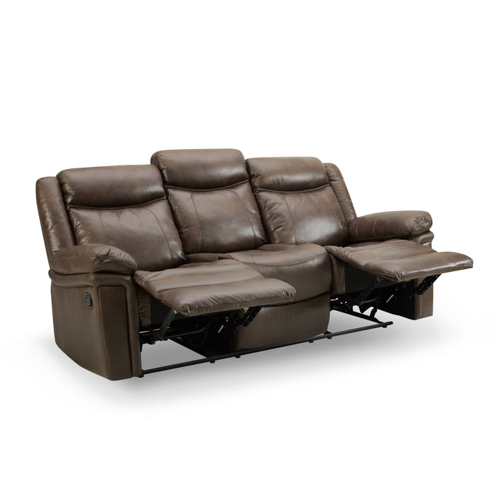 Rowan 3 Seater Manual Recliner Sofa, Brown Faux Leather