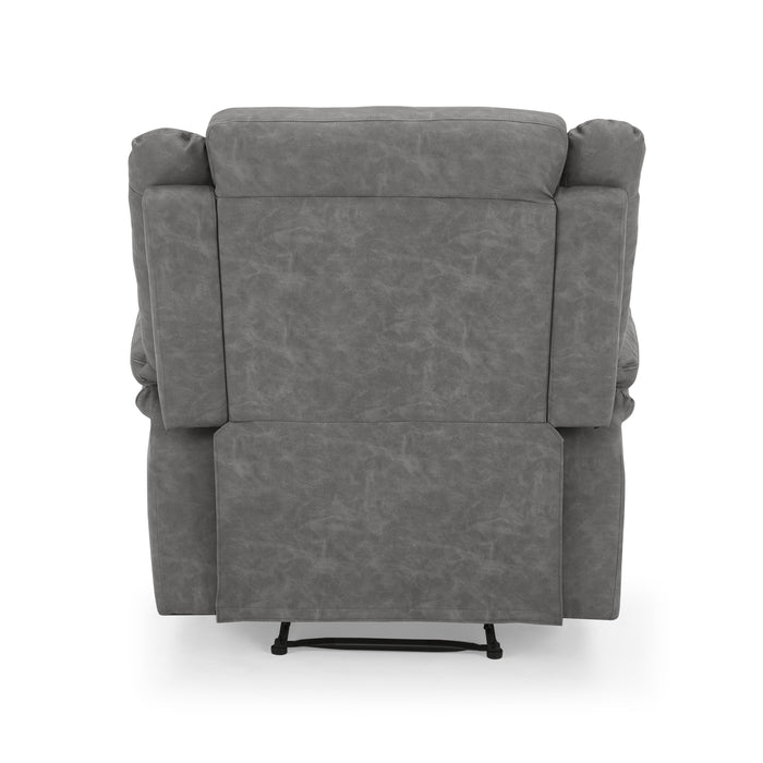 Rowan 1 Seater Manual Recliner Armchair, Grey Faux Leather