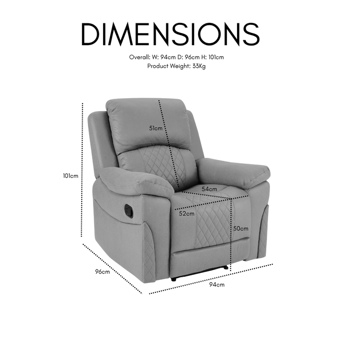 Darius 1 Seater Recliner Armchair, Light Brown Air Leather