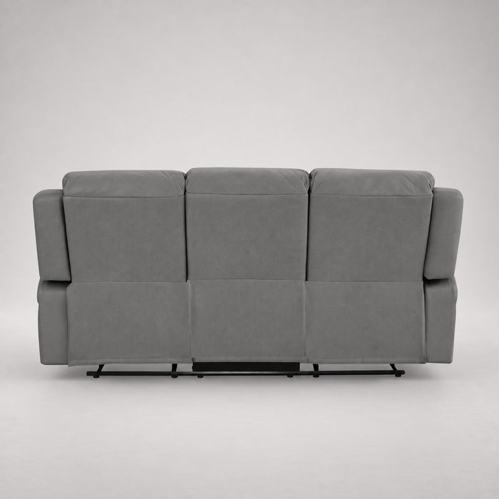 Darius 2 Seater Manual Recliner Sofa With Centre Console, Dark Grey Air Leather