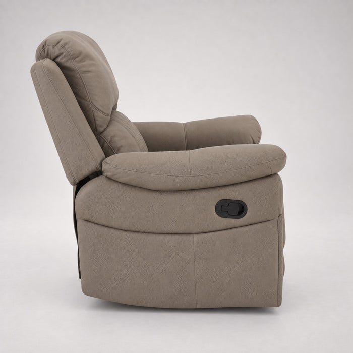 Darius 3 Seater Manual Recliner Sofa, Light Brown Air Leather