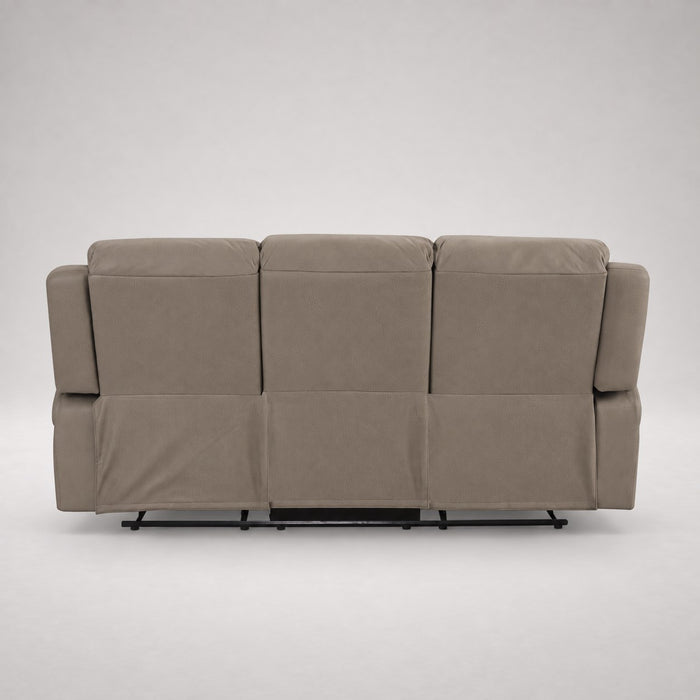 Darius 3 Seater Manual Recliner Sofa, Light Brown Air Leather
