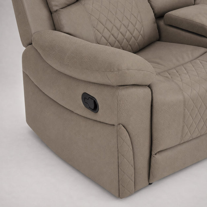 Darius 3 Seater Manual Recliner Sofa, Light Brown Air Leather