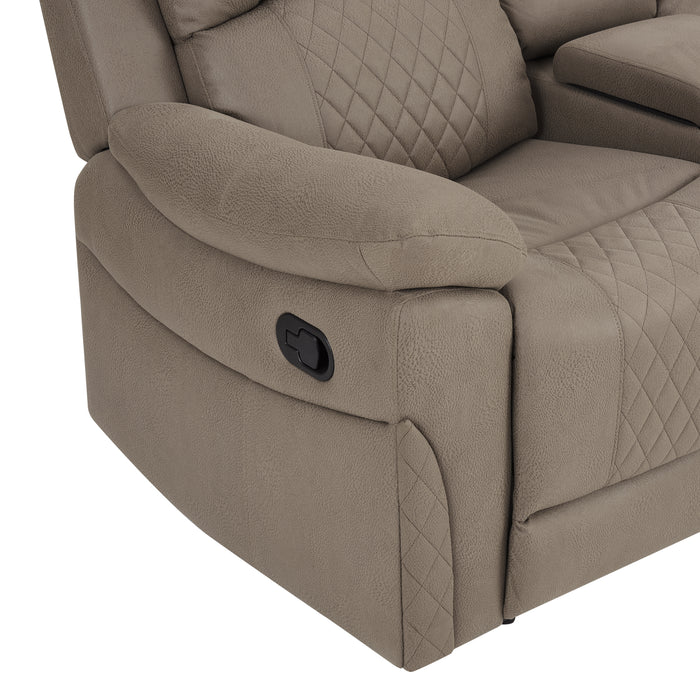 Darius 3 Seater Manual Recliner Sofa, Light Brown Air Leather