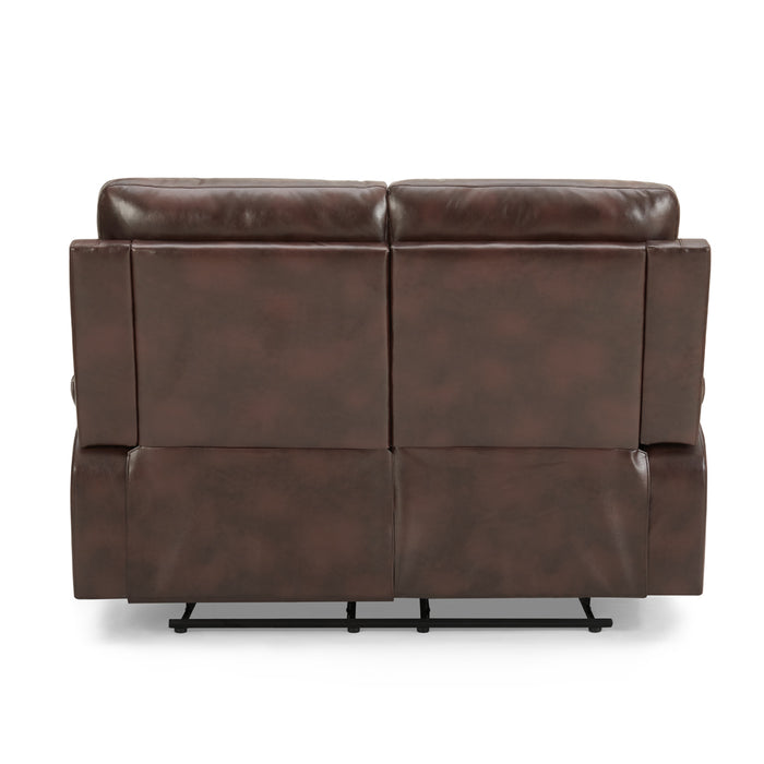 Carson 2 Seater Manual Recliner Sofa, Brown Faux Leather