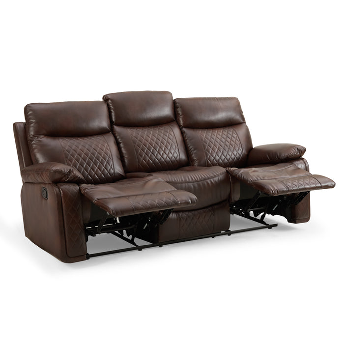 Carson 2+3 Seater Recliner Sofa Set, Brown Faux Leather