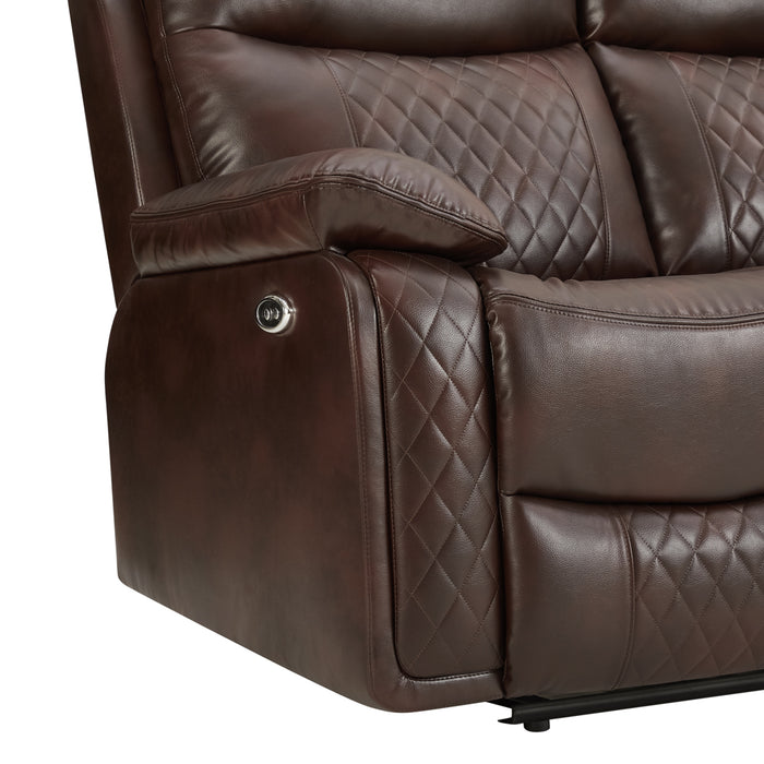 Carson 2 Seater Electric Recliner Sofa, Brown Faux Leather
